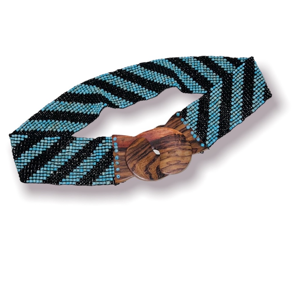 Striped statement belt